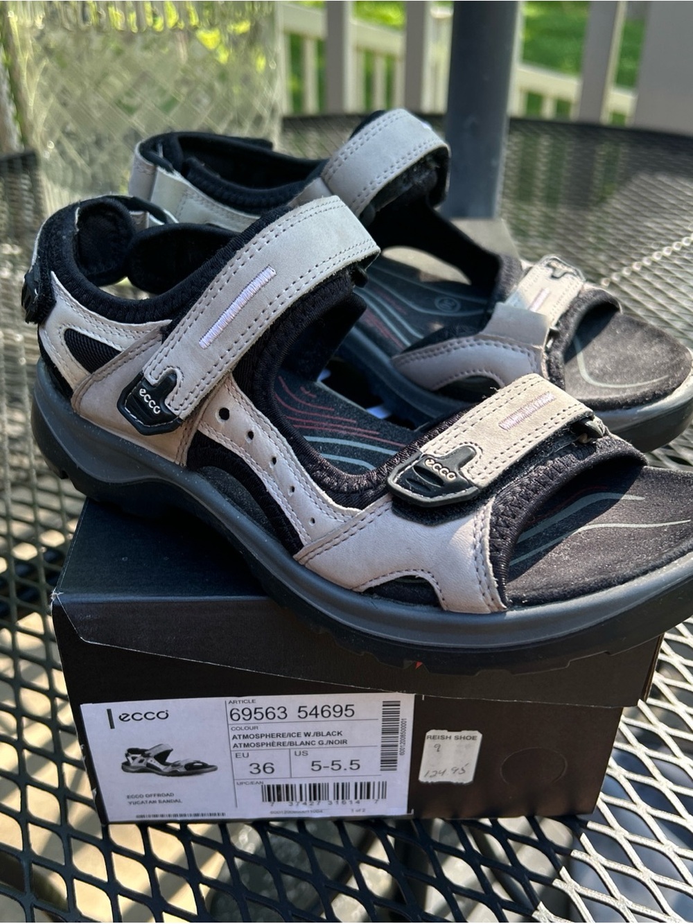 Ecco Yucatan Sandal Women's EU 36 US 5-5.5 Atmosphere Ice Black Offroad Outdoor
